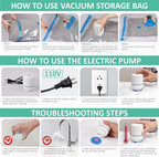 Cozy Essential Vacuum Storage Bags, Space Saver Bags，Compression for Comforters and Blankets, Pillow, Bedding, Sealer Clothes