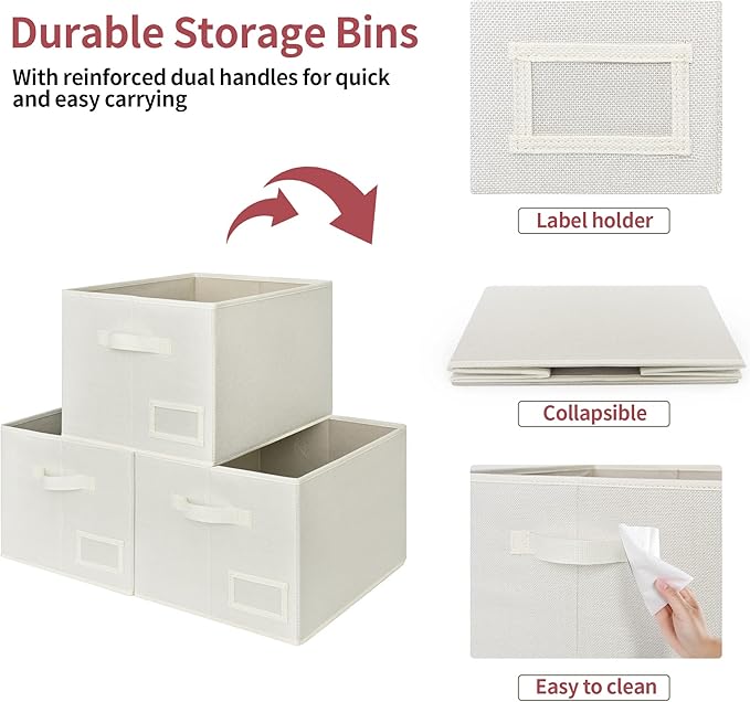 GRANNY SAYS Cloth Storage Bin with Label Holder, Closet Organizers and Storage Shelves, Sweater Storage Boxes for Closet Room