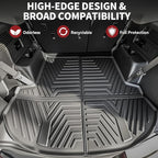 YITAMOTOR Floor Mats & Cargo Mat for Hyundai Santa Fe 2023 2022 2021 (Not for Hybrid), Includes 2 Rows and Cargo Liner Set,TPE All-Weather Floor Mat Set Liners, Black