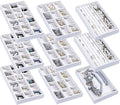 Frebeauty Jewelry Organizer Tray,Stackable Velvet Jewelry Trays,Drawer Inserts Earring Organizer For Women Jewelry Storage Di