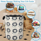 Cute Lion Laundry Basket Collapsible Laundry Hamper Clothes Toy Storage Bin for Bathroom Bedroom Room Decor 16" X 20.8"