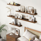 Picture Ledge Wall Shelves 36 inches Width Set of 3, Solid Pine Wood Rustic Floating Ledge Shelves for Wall for Kids' Room Be