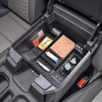 TACORBO Center Console Full Organizer Tray Compatible with Refreshed 2022-2023 2024 2025 Silverado/Sierra 1500,2024 2025 Chevy Silverado/GMC Sierra 2500HD 3500HD,Front Bucket Seats Only