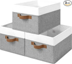 StorageWorks Fabric Shelf Baskets, Closet Organizers and Storage Basket, Foldable Storage Bins for Shelves, Clothes Storage B