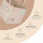 Crane Baby Fabric Nursery Storage Basket, Toy Storage, Sea Life Theme, 14"x14", Toy Basket, Baby Storage Organizer, Toy Organ