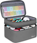 Mancro First Aid Bag Empty with Lockable Zipper, Dual Layers Pill Bottle Organizer Storage for Home, Medication Travel Bag fo