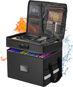 2 Layer Fireproof Document Box with Lock, File Box Water-Resistant File Organizer File Cabinet, Portable File Organizer Docum