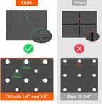 TORACK 4 PCS 12"x16" Metal Pegboard Panels for Garage, Workbench, Shop, Tool Organizer Peg Board with 1/8" & 1/4" Holes, Modu