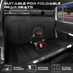 CAR PASS Leather Oxford Rear Seat Covers, Waterproof Back Seat Covers,All-Weather Non-Slip Durable, Universal Fit for SUVs Se