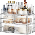 ZHIAI Stackable Storage Drawer, Acrylic Organizer, Cosmetic Organizer for Dresser, Vanity, Kitchen Cabinet, Bathroom, Under S