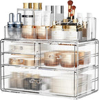 ZHIAI Stackable Storage Drawer, Acrylic Organizer, Cosmetic Organizer for Dresser, Vanity, Kitchen Cabinet, Bathroom, Under S