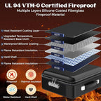 Fireproof Document Box with Lock, Safe Box for Important Documents, Fireproof & Water-Resistant Storage Organizer for Certifi