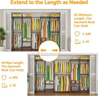 Higeego H5 Pro Heavy Duty Garment Rack, Freestanding Clothes Rack, Wardrobe Closet for Hanging Clothes, Portable Closet Organ