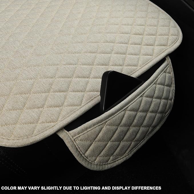 West Llama Linen Car Seat Covers,Bottom Seat Covers for Cars Include 1 Piece Front Driver Seat Pad Mat Universal Fits 90% Veh