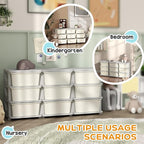 Qaba 3 Tier Kids Storage Unit, Toy Organizers and Storage with 9 Drawer Chest for Kids Bedroom Nursery Kindergarten Living Ro