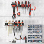 2Pcs Metal Screwdriver Organizer, Wall Mount Plier Organizer Hammer Holder, Hand Tool Storage Rack for Garage Workshop Workbe