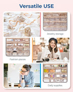 BAGSMART Hanging Jewelry Organizer, Necklace Holder Anti-tangle Earrings Rings Hanger with Pockets Hang on Closet, Wall, Door
