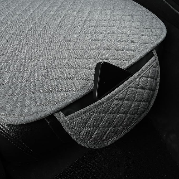 West Llama Linen Car Seat Covers,Bottom Seat Covers for Cars Include 1 Pair Front Driver Seat Pad Mat and 1 Rear Bench Cover 