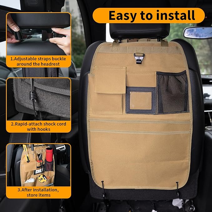 Back Seat Car Organizer with Car Storage Bags, Universal Car Organizers and Storage Truck Organizer(Brown)
