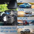 Multifunctional Car Tissue Holder,Back Seat Organizer with Cup Holder,PU Leather Car Headrest Seat Back Storage,Snack Organizers for Kids,Large Tissue Box Cover Fit Kleenex Tissues(50-230ct),2pack