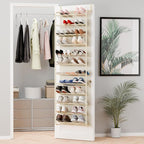 Whitmor 36 Pair Over The Door Shoe Organizer, 12 Tier Hanging Shoe Organizer, Heavy Duty Metal & Mesh Shoe Holder, Hanging Sh
