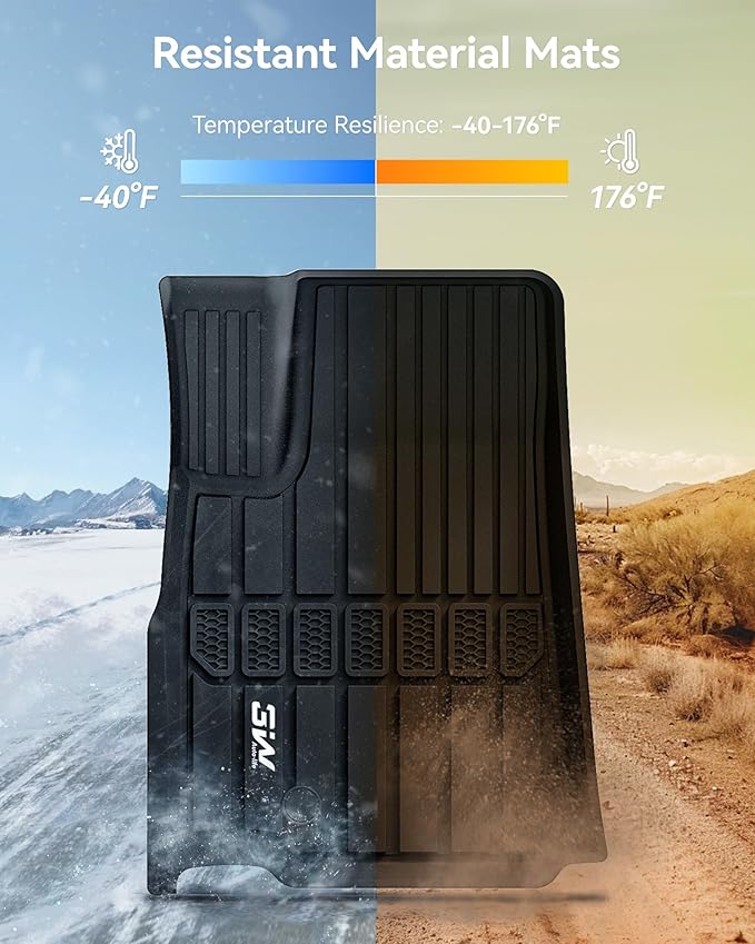 3W Floor Mats Fit for Jeep Grand Cherokee L 7 Seat 2021-2025 2026 All Weather TPE Custom Fit Floor Liner for 1-3 Rows Full Set Car Mats Black(NOT Fit for 6-Passenger)