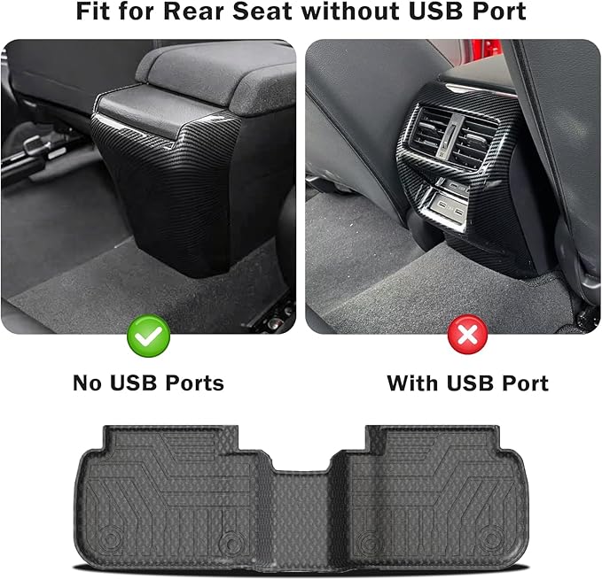 KUST Floor Mats for 2022-2026 Honda Civic Sedan Hatchback Si Accessories (Without USB Port, Not for Hybrid), All Weather Car Mats 2 Rows Floor Liners, TPE Rubber, Raised Edge, Extra Heel Pad Plate
