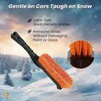 RevLux 27” Snow Brush and Ice Scraper for Car Windshield – Heavy Duty Snow Remover for Cars, SUVs & Trucks | Soft Non-Scratch Bristles | Detachable ABS Ice Scraper | Winter Windshield Cleaning Tool