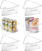 Leeden Lazy Susan Organizer for 26" Diameter Corner Lazy Susan, Plastic Kitchen Cabinet Storage Bins with Handle, 6 Packs, 1/