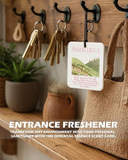 Pink Christian Square Citrus Car Air Freshener 4 Pcs, Preppy Floral Religious Bible Verse Hanging Air Freshener for Cars Bath