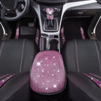 CAR PASS Bling Rhinestone Car Seat Covers Leather Shining Diamond Car Floor Mats Carpet with Anti-Slip Nibs Bling Diamonds Ca