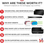 Heavy Duty Metal Luggage Tags for Suitcases| Indestructible Aluminum Travel Tag w/Steel Cable Loop & Smart Lost Bag Recovery,