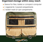 High Road Front Seat Organizer with Laptop Sleeve, Filing, Electronic and Work Supply Compartments, 12 pocket Car Office Passenger Seat Organizer