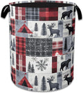 Vintage Forest Bear Laundry Hamper Animal Deers Laundry Basket Collapsible Portable Clothes Toy Storage Bin for Bathroom Bedr