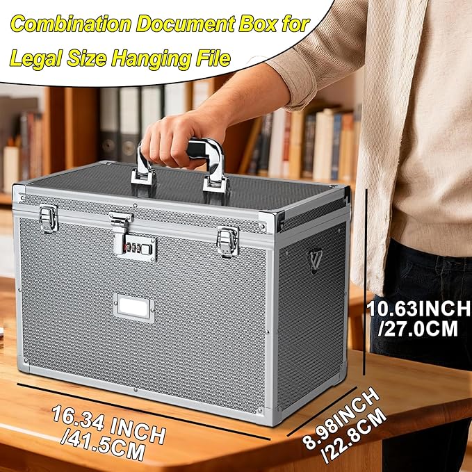 File Storage Cabinet File Organizer Document Organizer File Box in Office and Home with Combination Lock with 20 Legal Size H