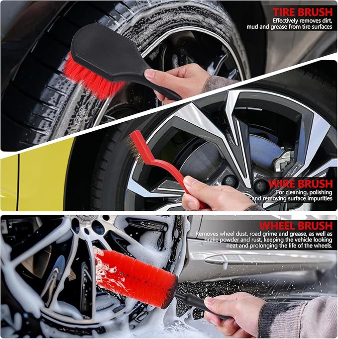 35Pcs Car Detailing Kit, Car Cleaning Kit with Windshield Cleaning Tool and Tool Box, Interior & Exterior Auto Care Supplies 