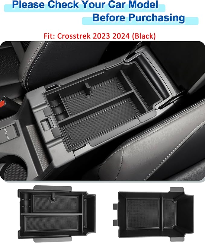 2 Layer-2024 2025 2026 Crosstrek Center Console Organizer for Subaru Crosstrek (Base/Premium/Sport/Limited/Wildernes),Durable ABS 2025 Crosstrek&Impreza Tray 2026 Crosstrek Hybrid Accessories