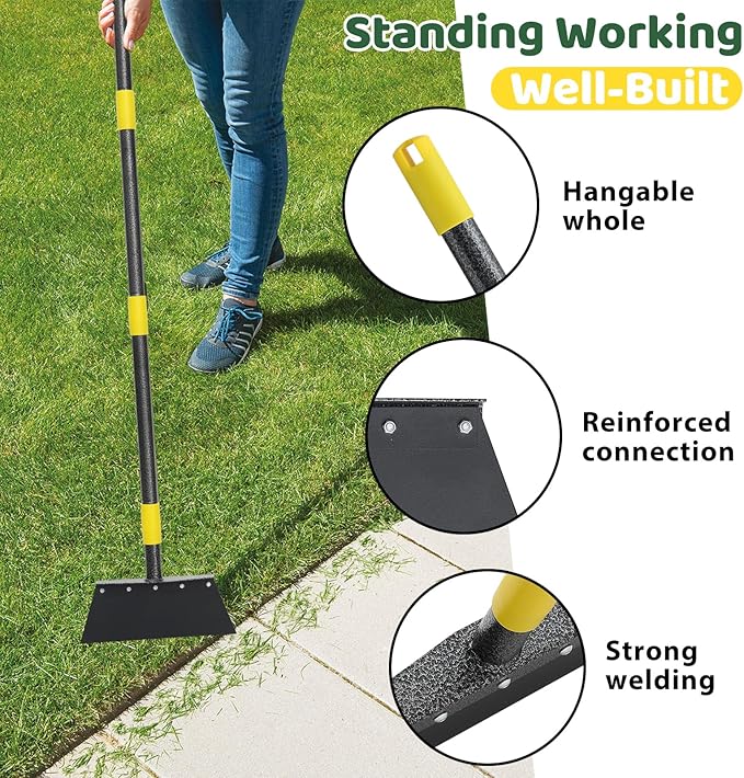 Ice Scraper, Snow Shovel, 2 Spades, 88" Detachable Garden Flat Shovel Scraper, Multifunctional Garden Cleaning Shovels,Heavy Duty Floor Scrapers for Weeding, Edging, Driveway Snow Ice Removal