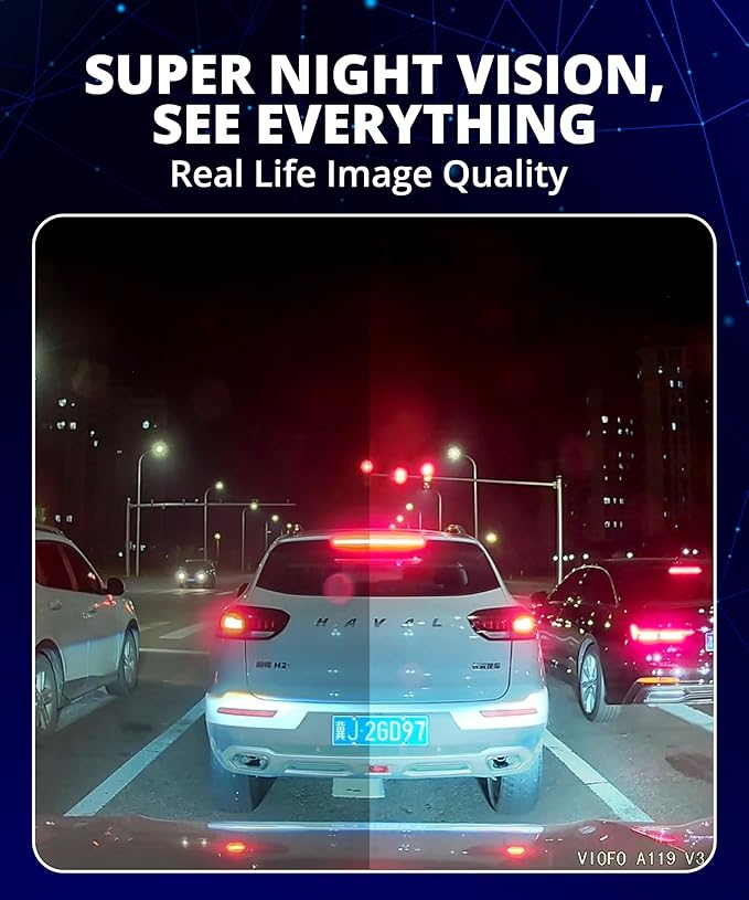 VIOFO Dash Cam A119 V3 2K 2560x1440P Quad HD+ 60FPS Front Car Dash Camera, 5MP STARVIS Sensor, 140-Degree Wide Angle, GPS Inc
