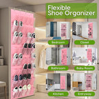 Unjumbly Over the Door Shoe Organizer with 40 Large Breathable Mesh Pockets, Space Saving Shoe Holder, Hanging Shoe Rack for 