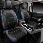 CAR PASS Leather Car Seat Covers Front Seats only, with Air Mesh Front Seat Covers Breathable, Cool Automotive Seat Covers 2 