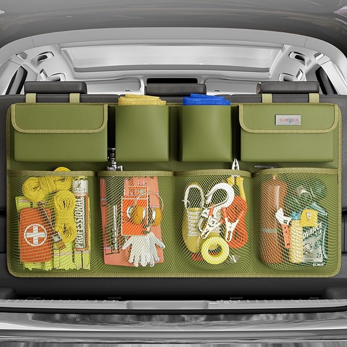 SURDOCA Car Trunk Organizer, LARGE CAPACITY Car Storage Bag with 8 Pockets, 7X Upgraded Trunk Storage Organizer for Car, SUV, Truck, MPV | for SUV, UPGRADED 7 Times, Space Saving Expert