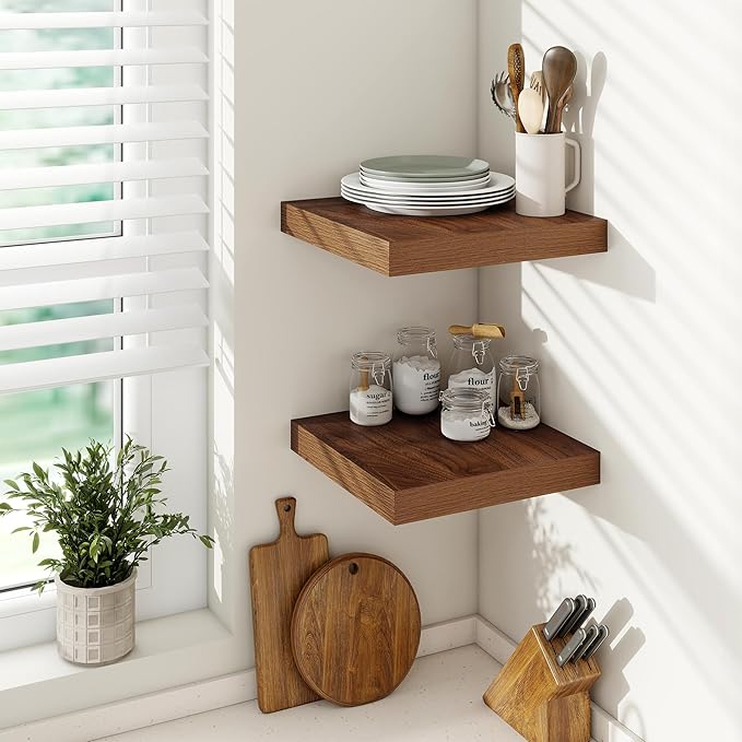 Vivelove Wide Floating Shelves for Wall 12 Inch Deep, 12" X 12" X 2" Floating Shelf, 2 Inch Thick Shelf for Living Room Bathr