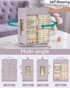 AKOZLIN 360° Rotating Jewelry Box 6-Tier Organizer Functional Jewelry Storage Case for Women Girls Ring Necklace Earring Brac