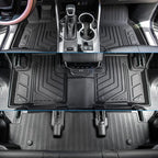 Bomely Floor Mats Compatible with 2020-2026 Toyota Highlander 3 Row Liner TPE All Weather 2025 7 Seats Highlander Accessories (2020-2026,Floor Mats)