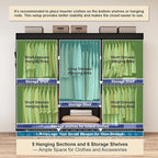 MOGELAFOO 83" Closet Wardrobe, Portable Closet for Bedroom, Freestanding Clothes Rack with Non-Woven Fabric Cover, 5 Hanging 