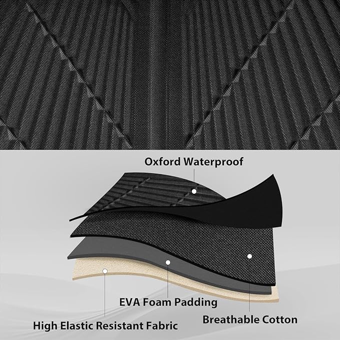 CAR PASS Leather Oxford Rear Seat Covers, Waterproof Back Seat Covers,All-Weather Non-Slip Durable, Universal Fit for SUVs Se