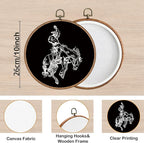 KSDUT Western Cowboy Horse Black Wall Art Decor - Brown Bucking Southwestern Wall Art Canvas Frame Hanging Prints, Mid Centur