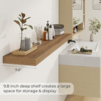 Dreamland 55 Inches Floating Shelves for Wall, 9.8" Deep Long Floating Shelves Set of 2, Large Display & Storage Shelf, Wall 