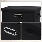 Graciadeco Medium 15" 21 Quart Collapsible Stackable Storage Bins with Lids, 3 Packs Black Foldable Fabric Closet Boxes Heavy